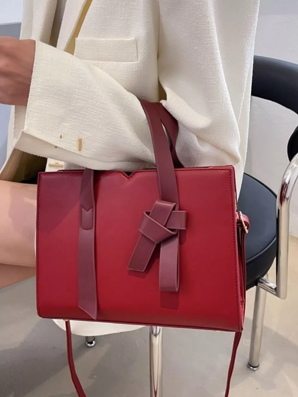 Faux Leather Tote Bag, image 7