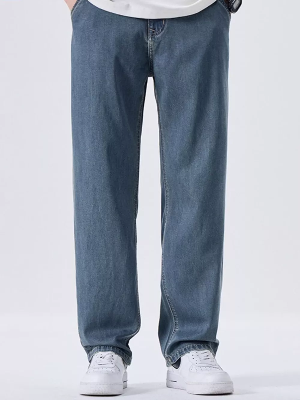Men's Wash Wide Leg Jeans, image 2