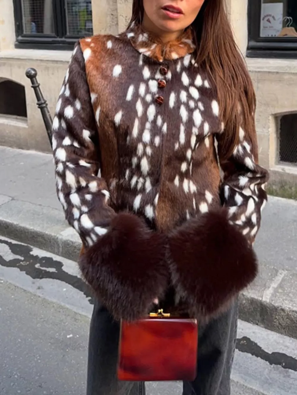 Faux Fur Long Sleeve Outerwear, image 2