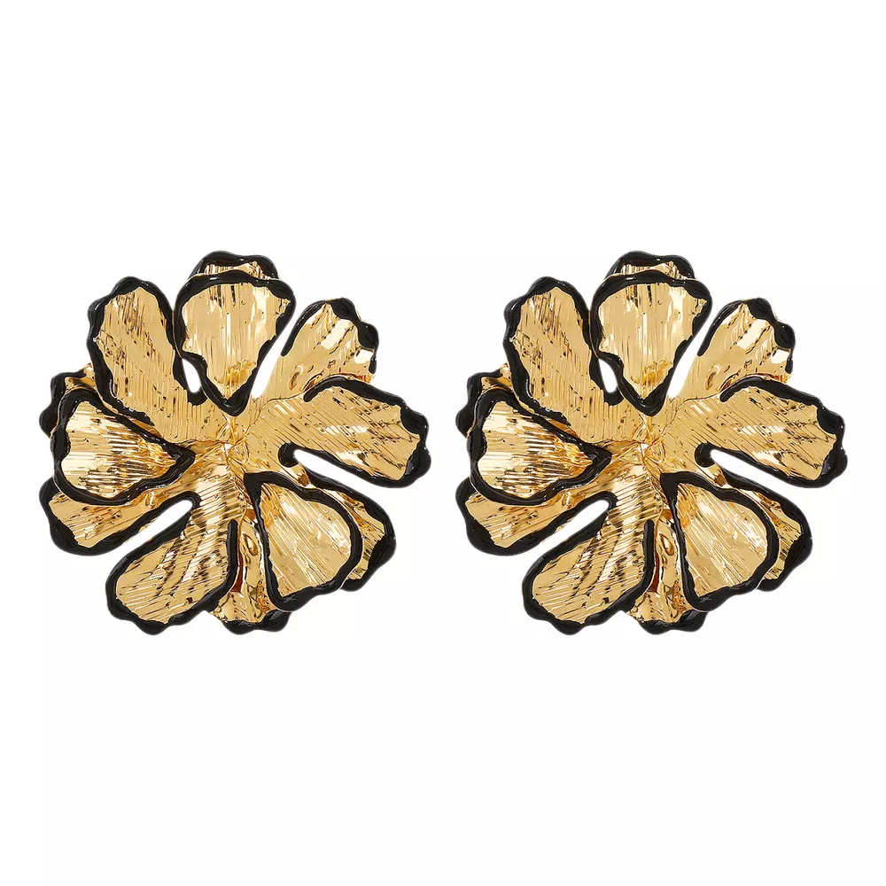 18K Gold-Plated Flower Stud Earrings, image 3
