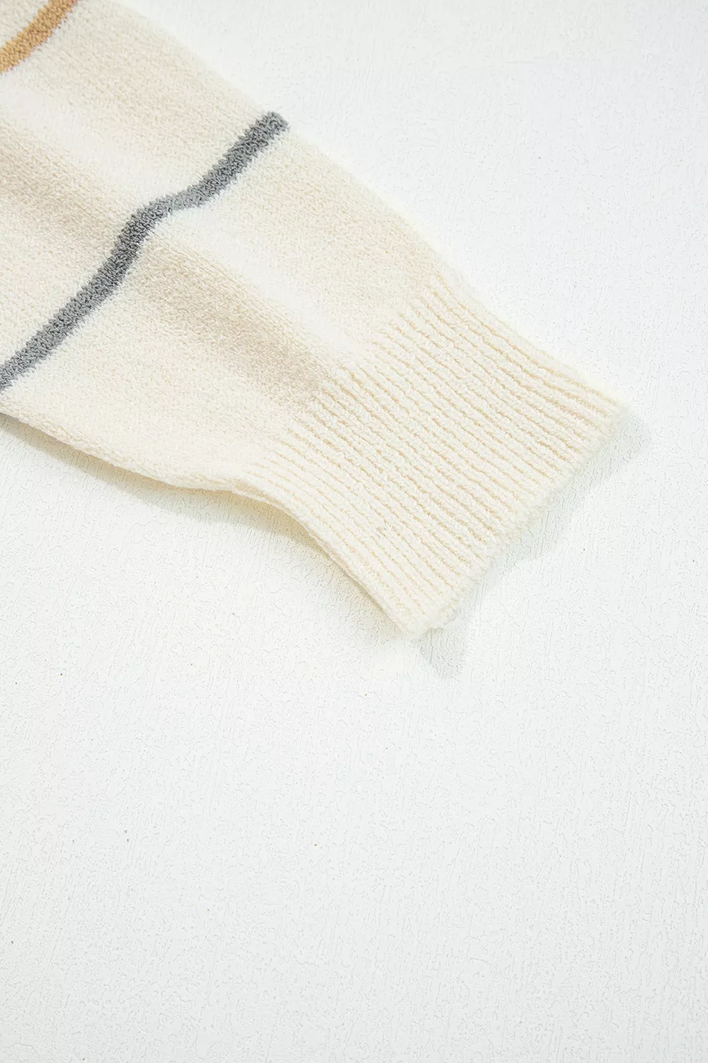 Striped V-Neck Button-Up Cardigan, image 8