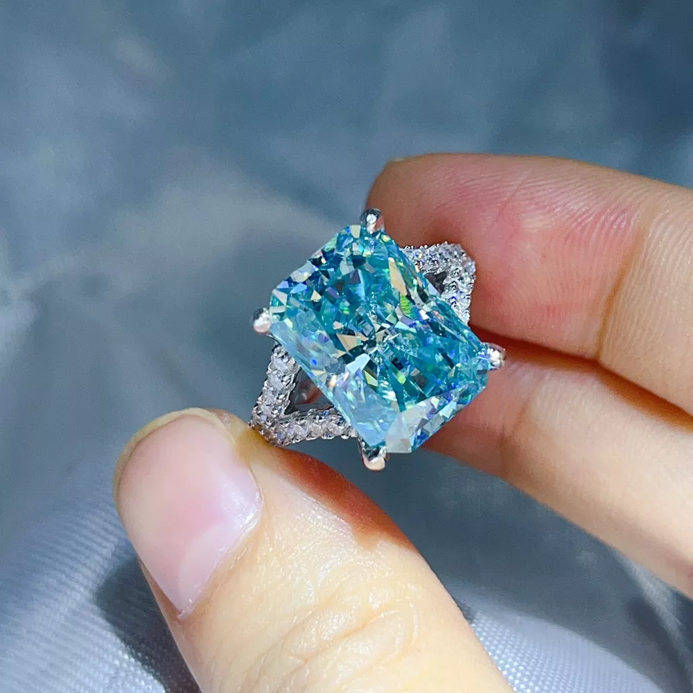 10 Carat 925 Sterling Silver Moissanite Ring, image 6
