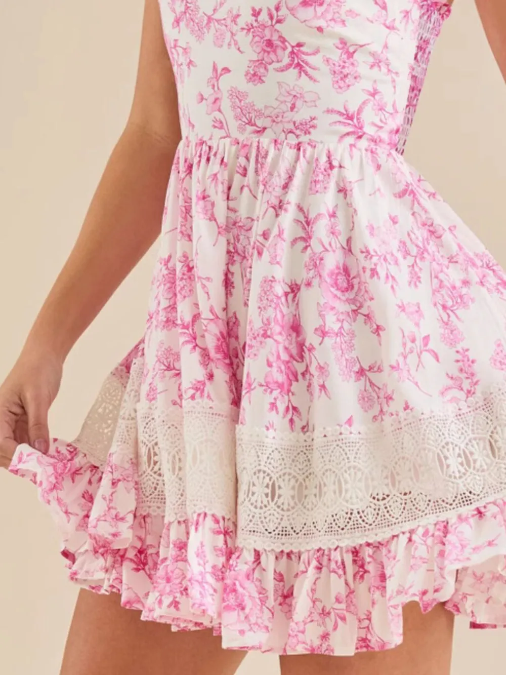 Ruffled Hem Printed Tube Dress, image 2
