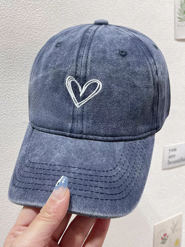 Washed Heart Embroidered Baseball Cap, image 9