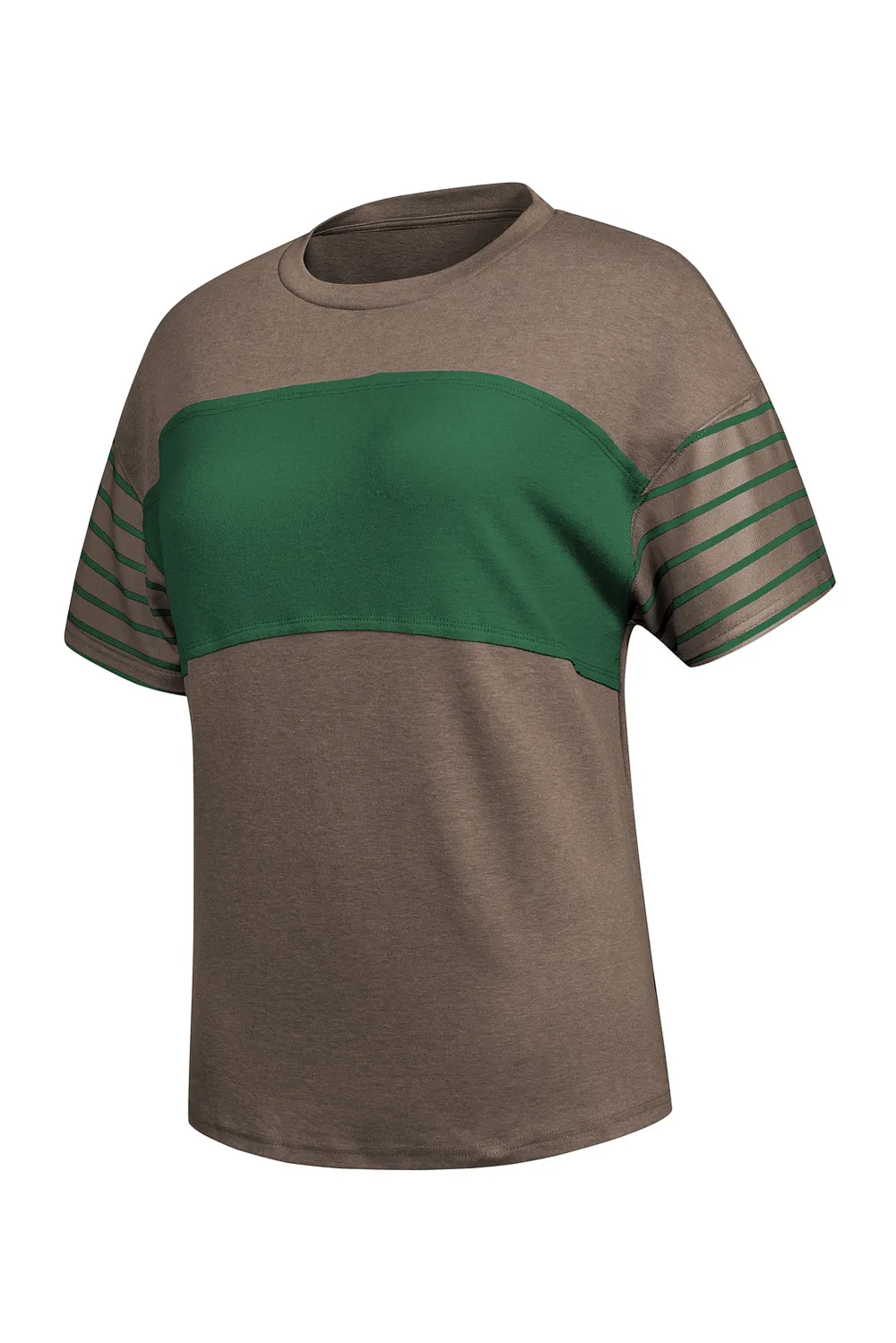 Striped Round Neck Short Sleeve T-Shirt, image 5