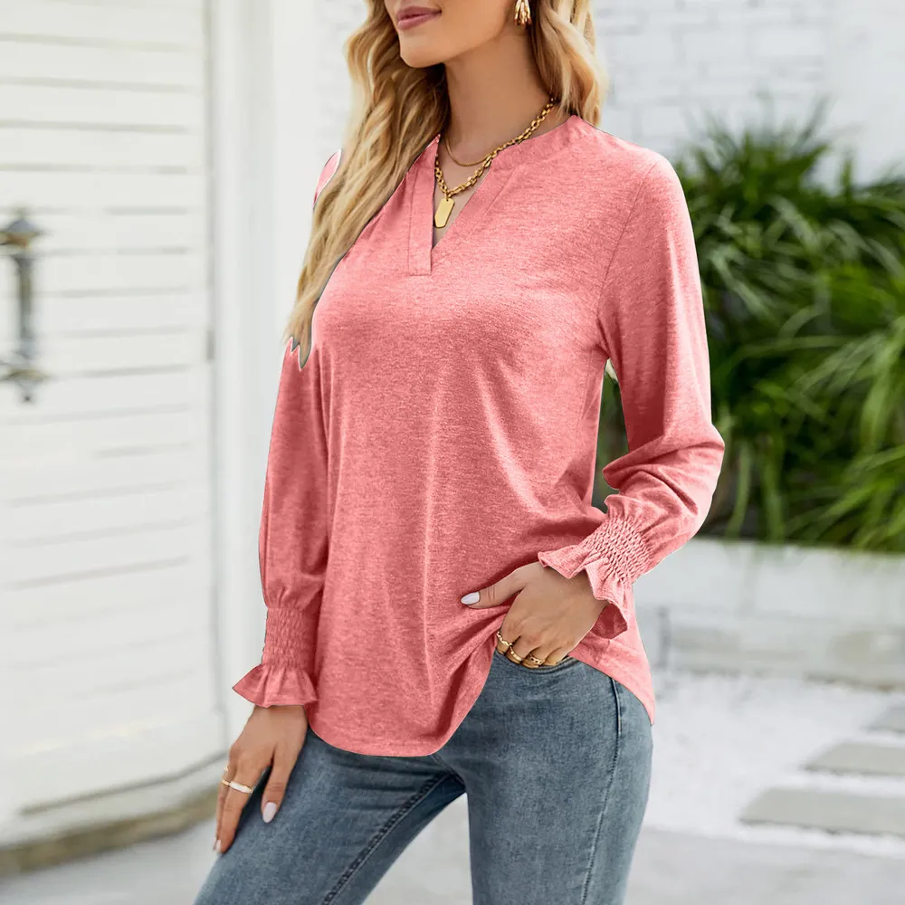 Full Size Notched Long Sleeve T-Shirt, image 5