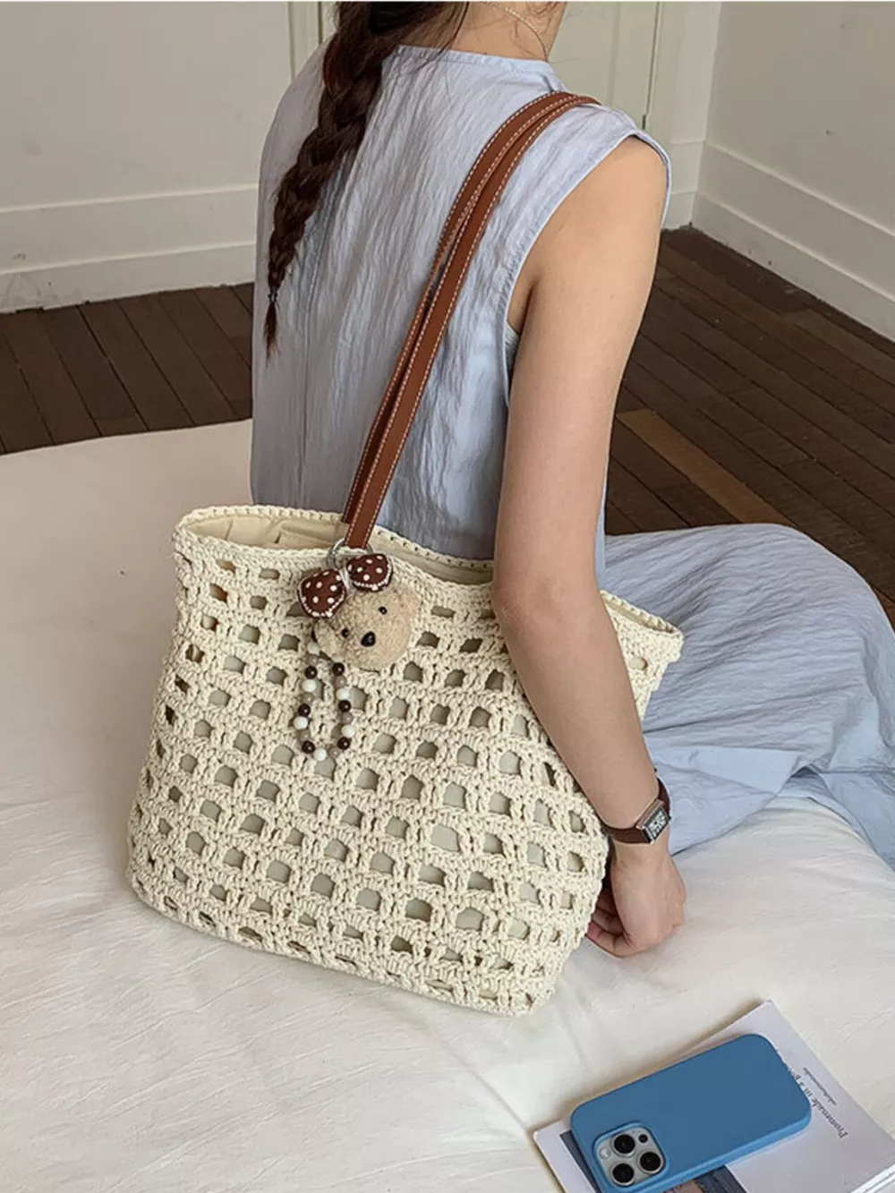Woven Straw Handbag, image 7
