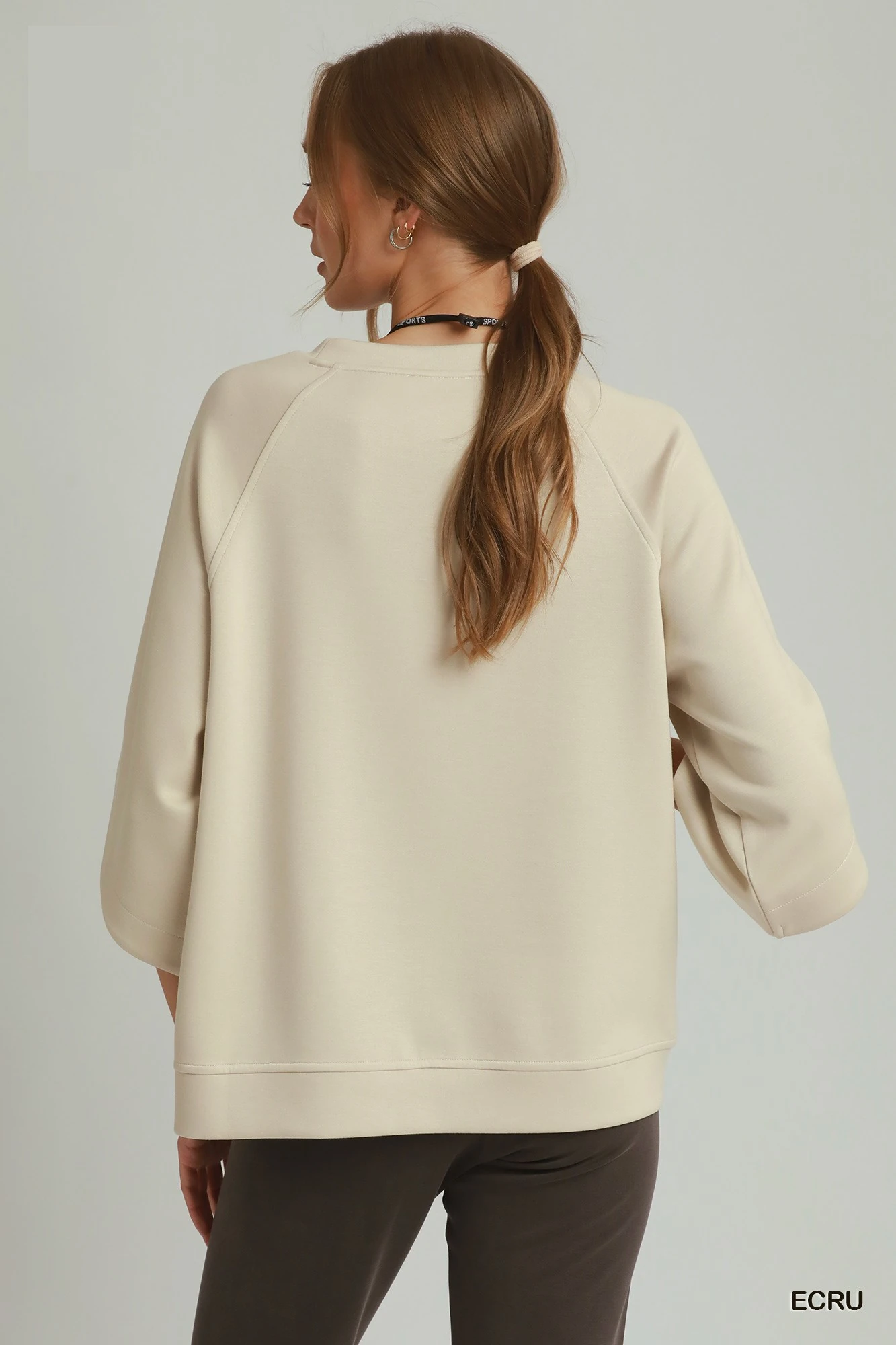 Round Hem Raglan Sleeve Top, image 4