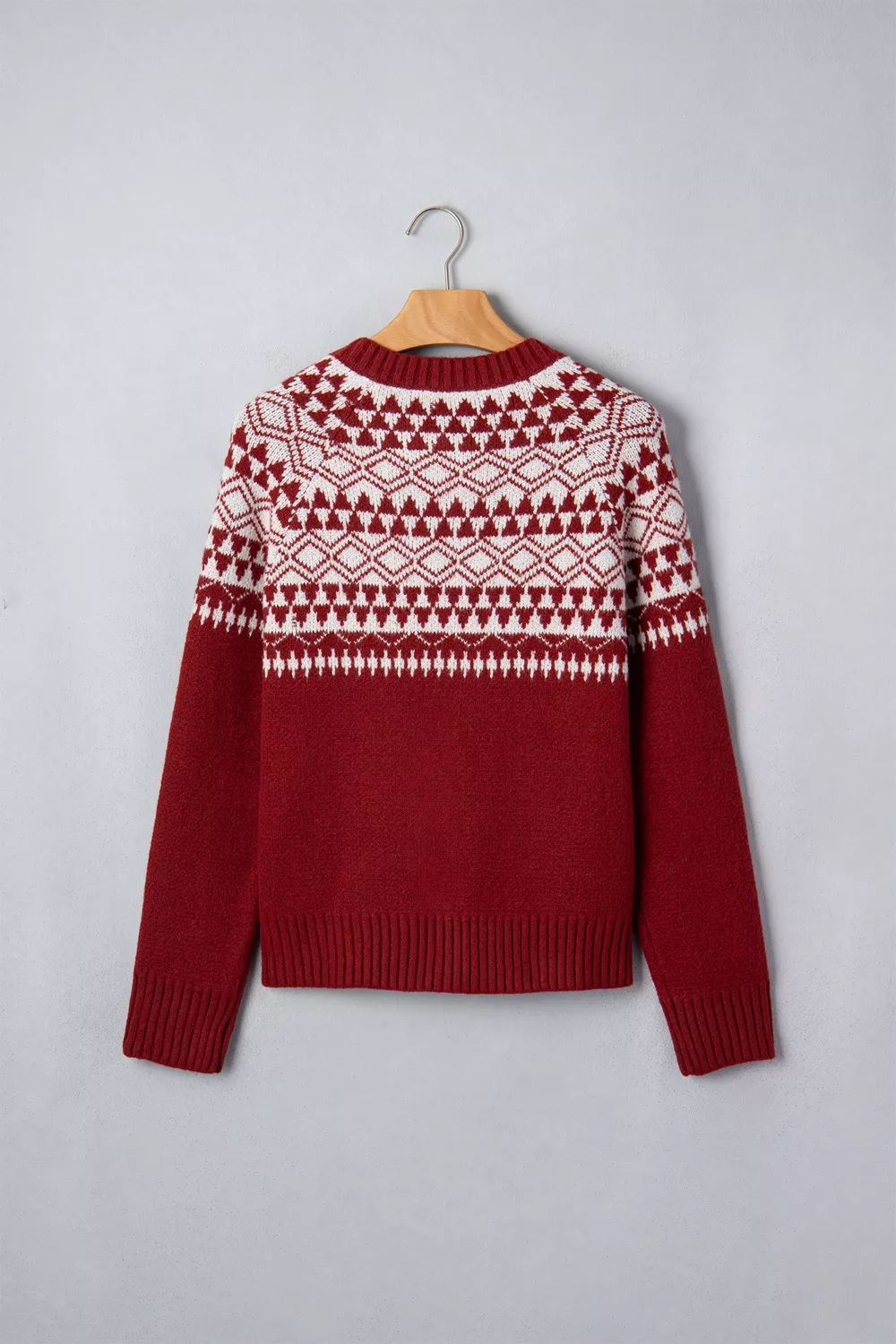 Geometric Print Button Front Long Sleeve Knitwear Cardigan, image 9
