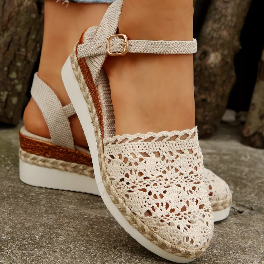 Floral Ankle Strap Espadrille Sandals, image 14