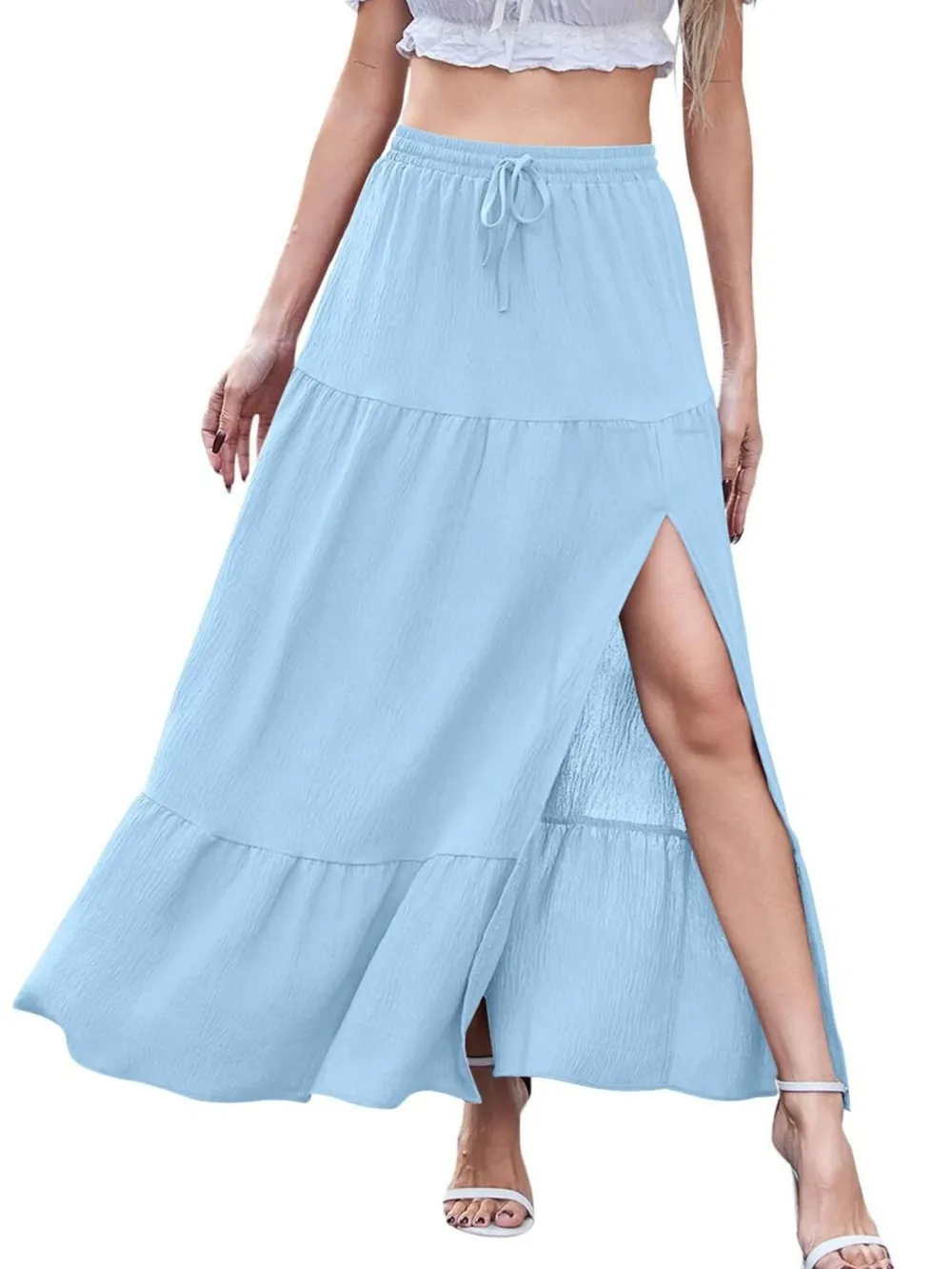 Full Size Slit Maxi Skirt Plus Size, image 4