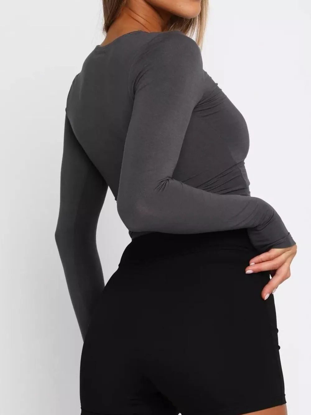 Ruched Long Sleeve T-Shirt, image 7