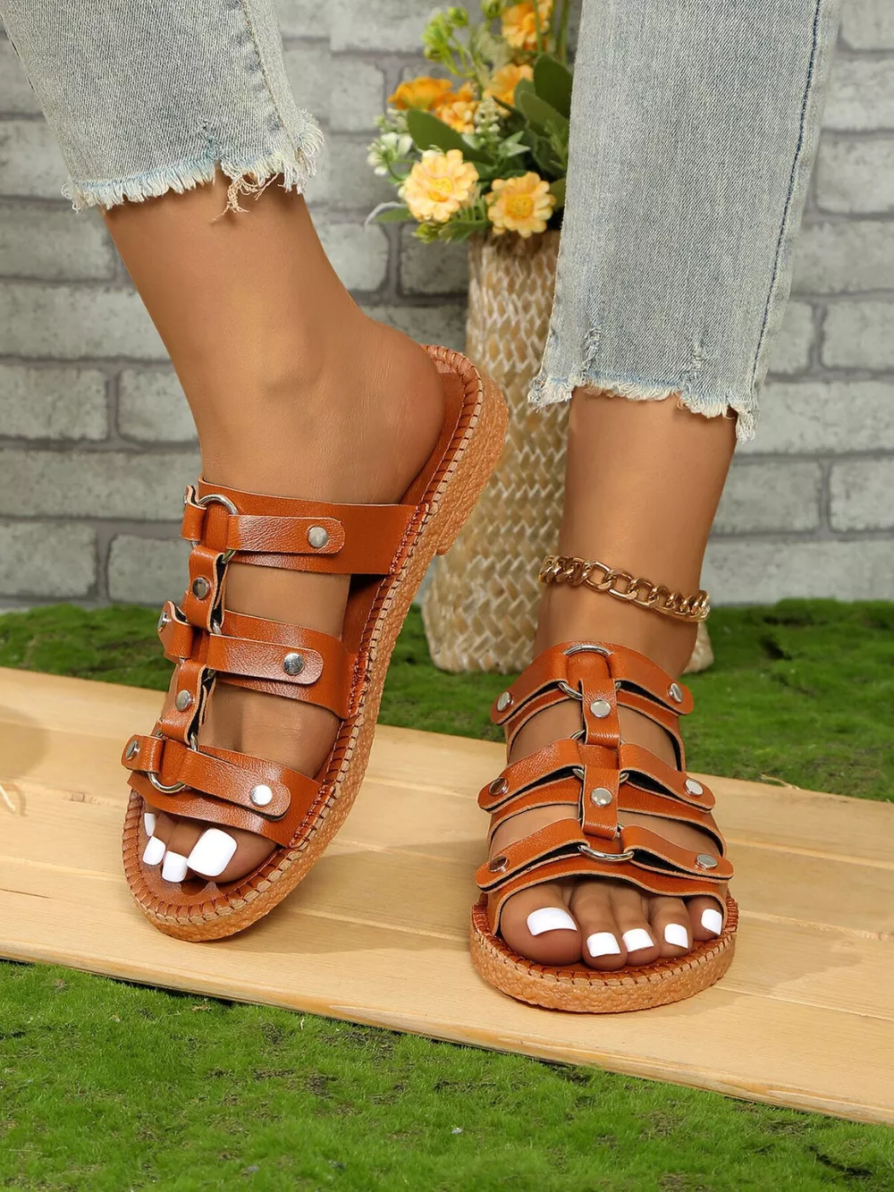 Open Toe Flats Sandals, image 2