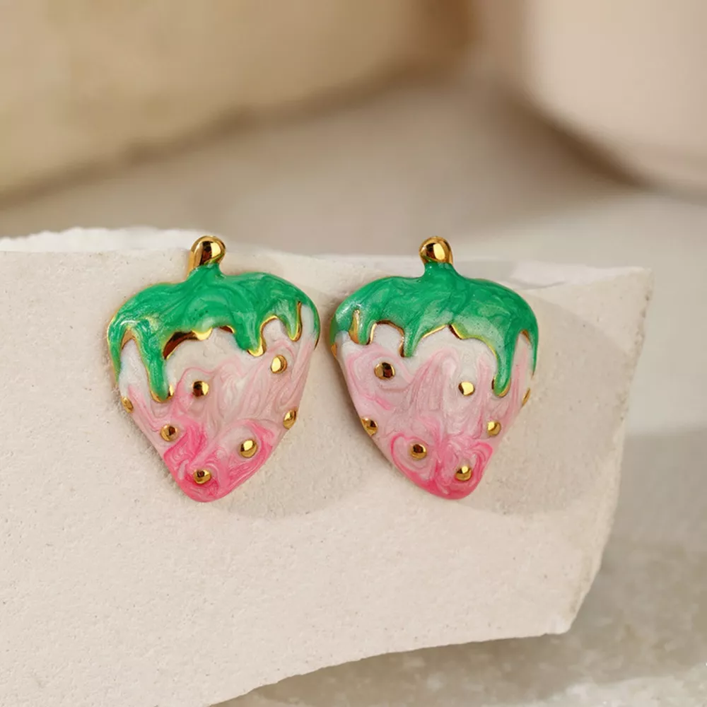 Colorful Strawberry Stud Earrings, image 5