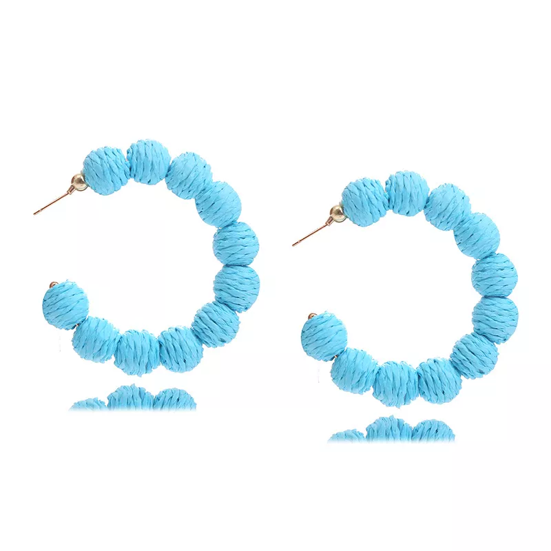 Raffia Grass C-Hoop Earrings, image 7