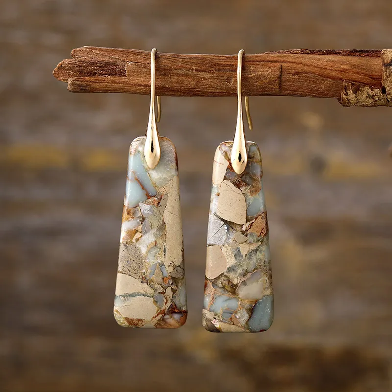 Copper Natural Stone Earrings, image 3