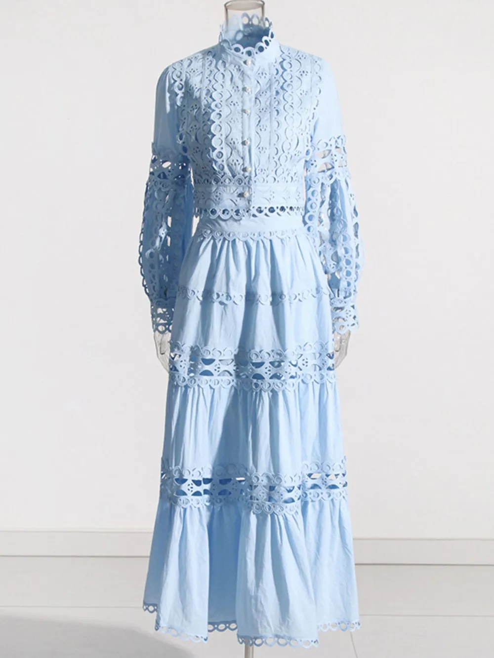 Lace Button Up Long Sleeve Top and Skirt Set, image 11