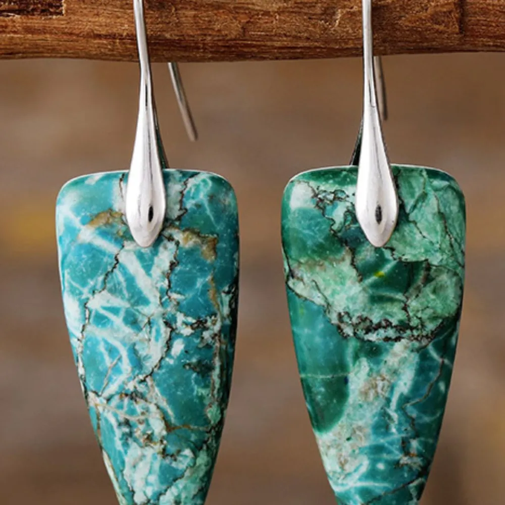 Natural Stone Geometric Shape Earrings, image 9
