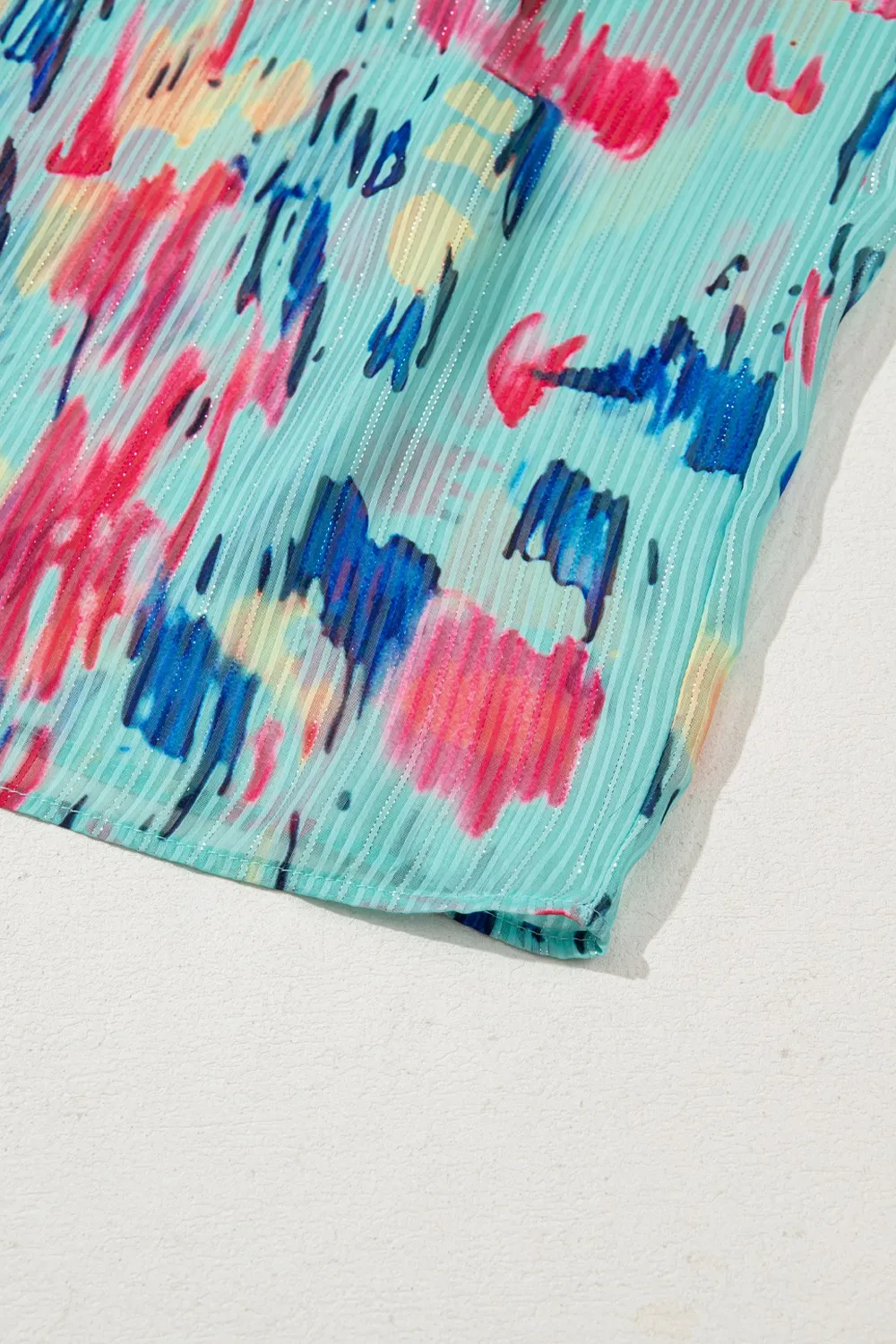 Abstract Print Short Puff Sleeve Tiered Maxi Dress, image 4