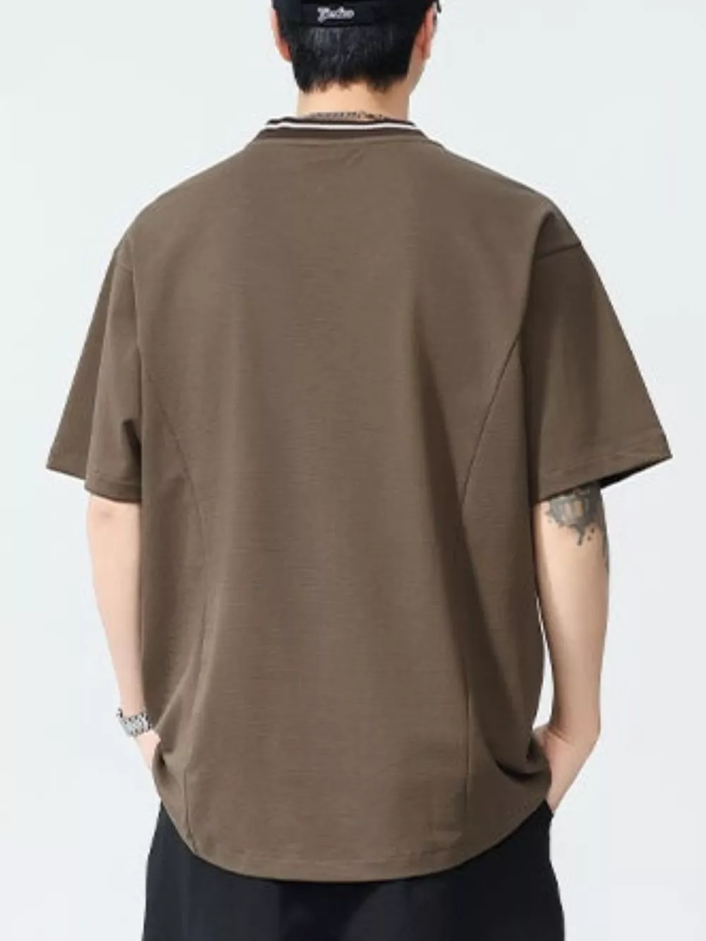 Men's Plus Size Round Neck Short Sleeve T-Shirt, image 4