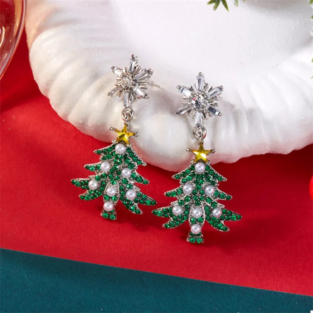 Christmas Tree Drop Earrings, image 2