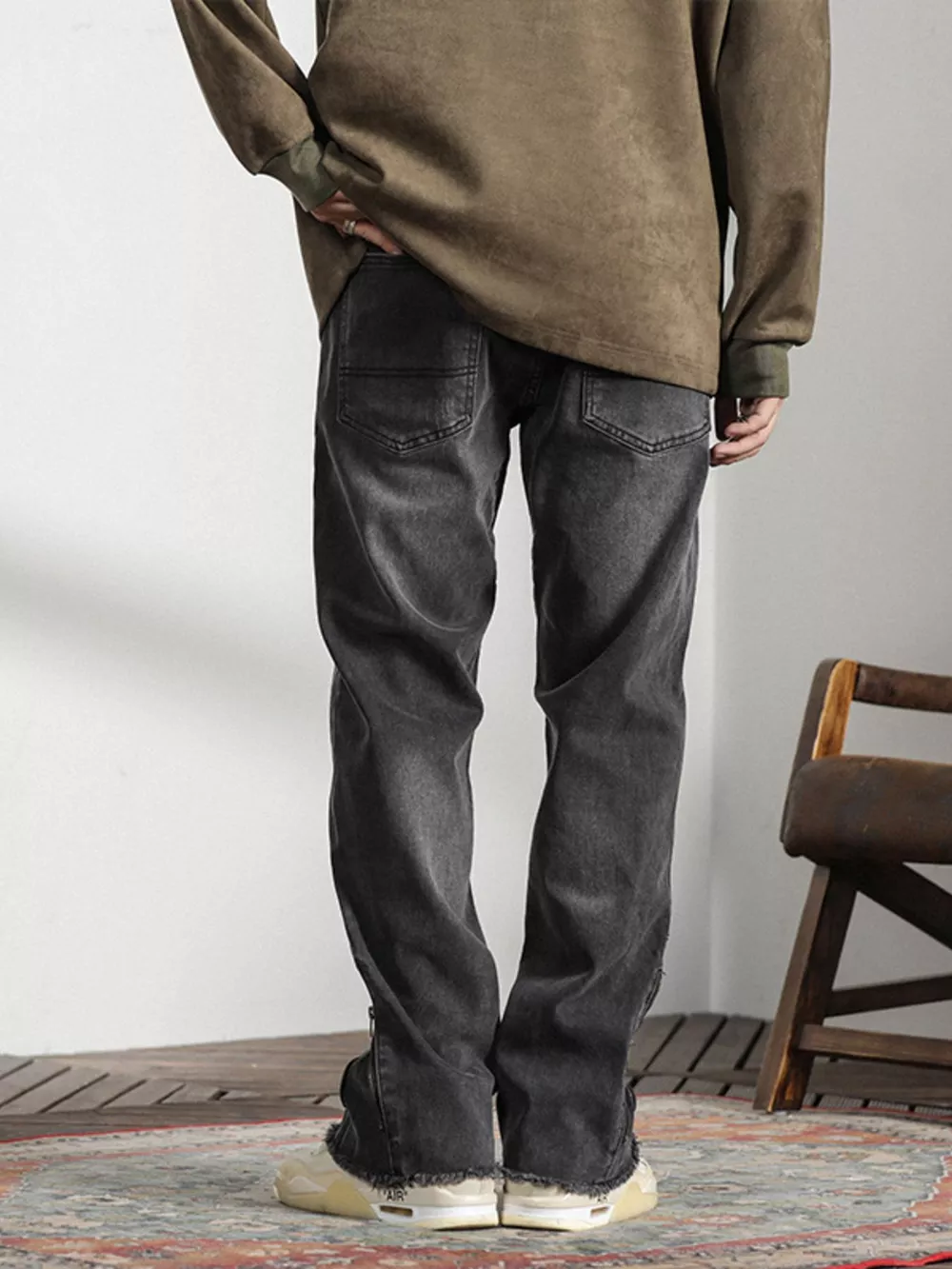 Men's Vintage Raw Hem Jeans, image 6