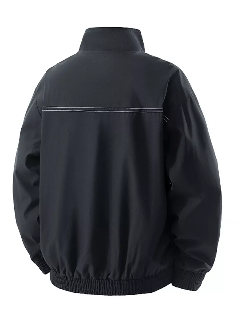 Men's Plus Size Zip Up Contrast Collar Casual Jacket, image 3