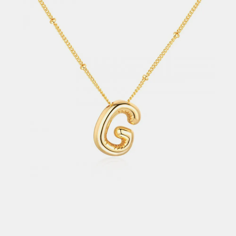 Gold-Plated Bubble Initial Necklace, image 2