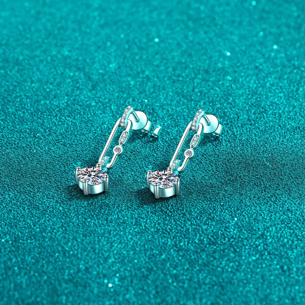2 Carat Moissanite 925 Sterling Silver Earrings, image 4