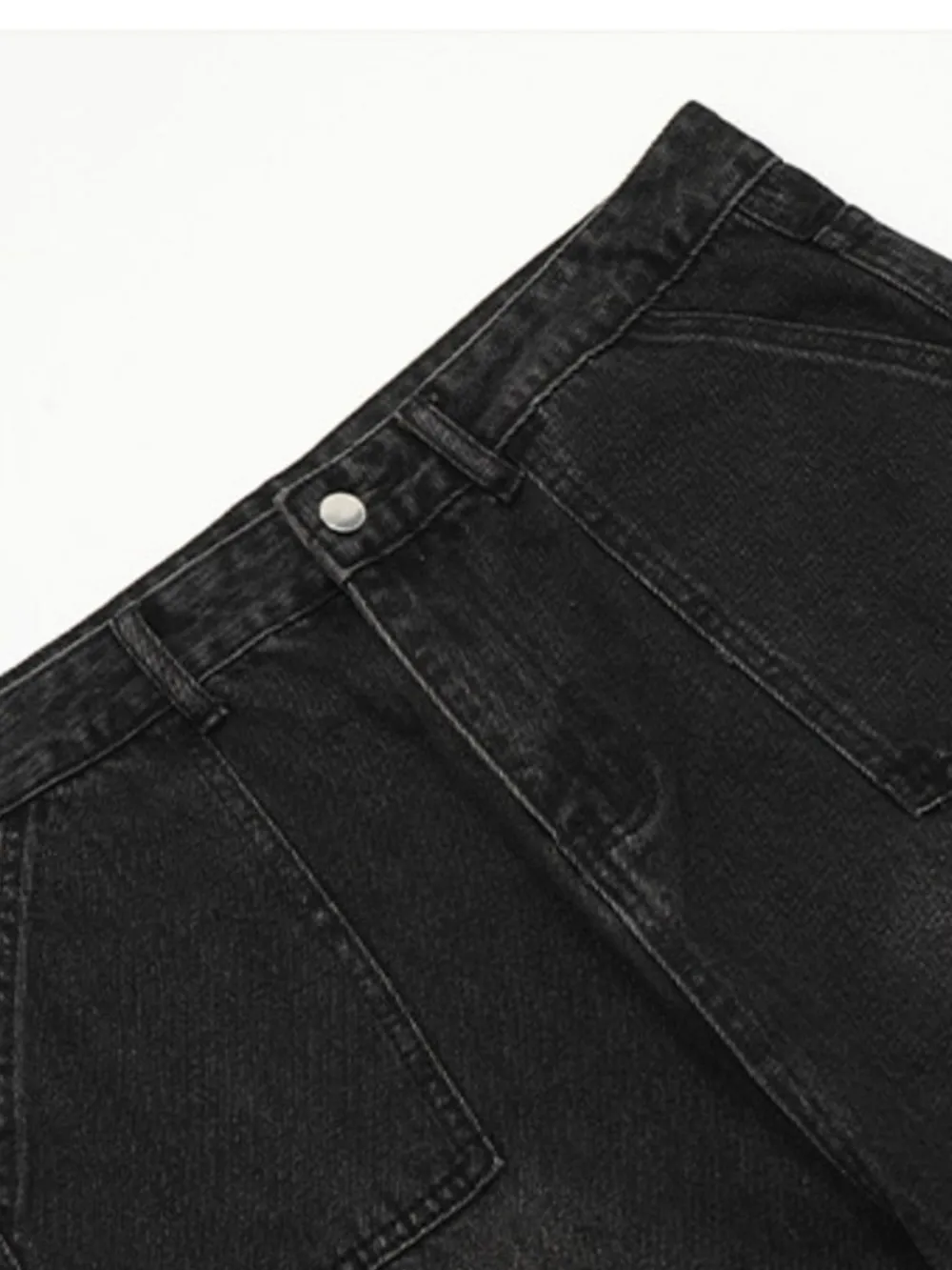 Men's Vintage Washed Cargo Denim Jeans, image 8