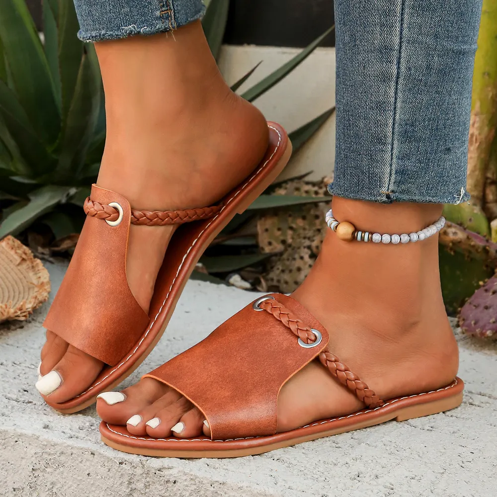 Open Toe Flats Sandals, image 3
