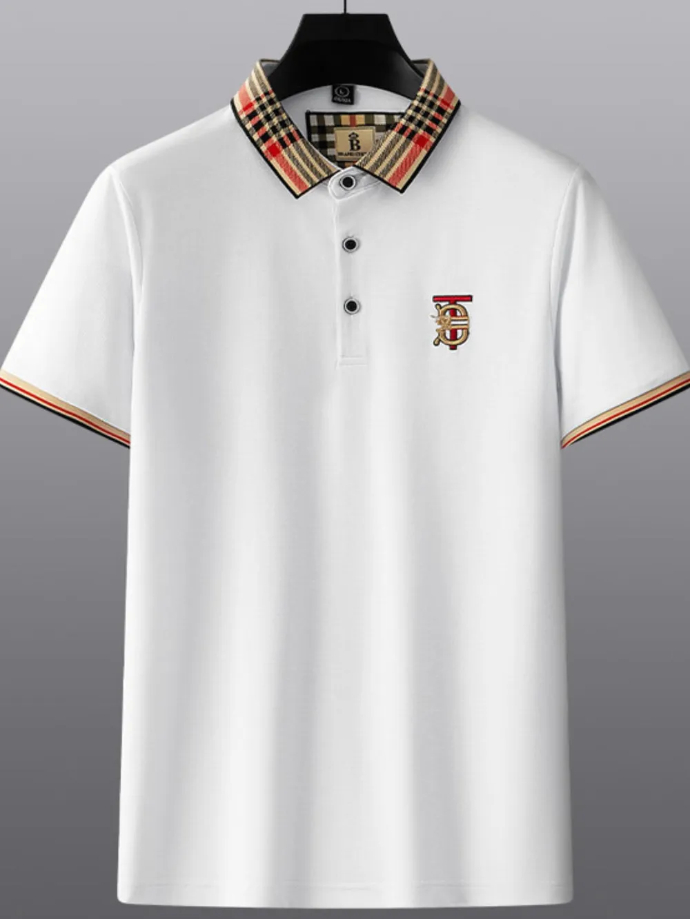 Men's Plus Size Classic Plaid Collar Casual Polo Shirt, image 11