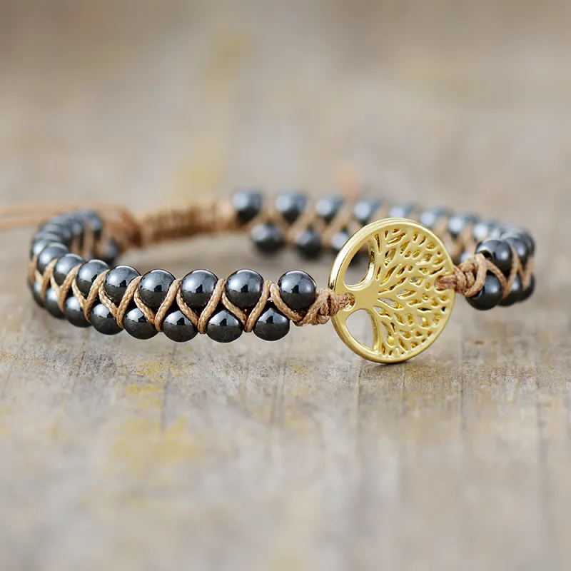 Alloy Natural Stone Braided Bracelet, image 2