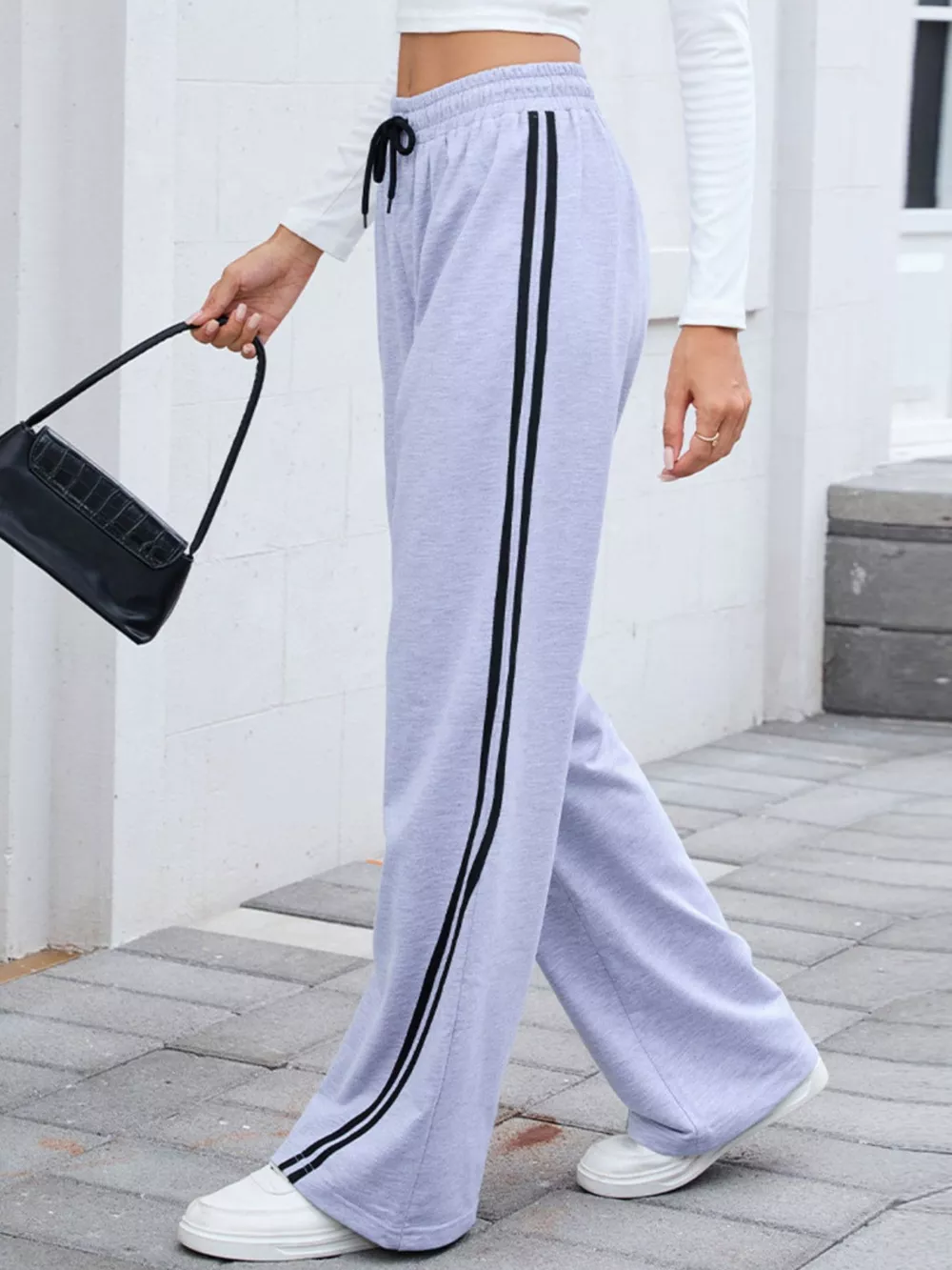 Side Striped Wide Leg Pants, image 4