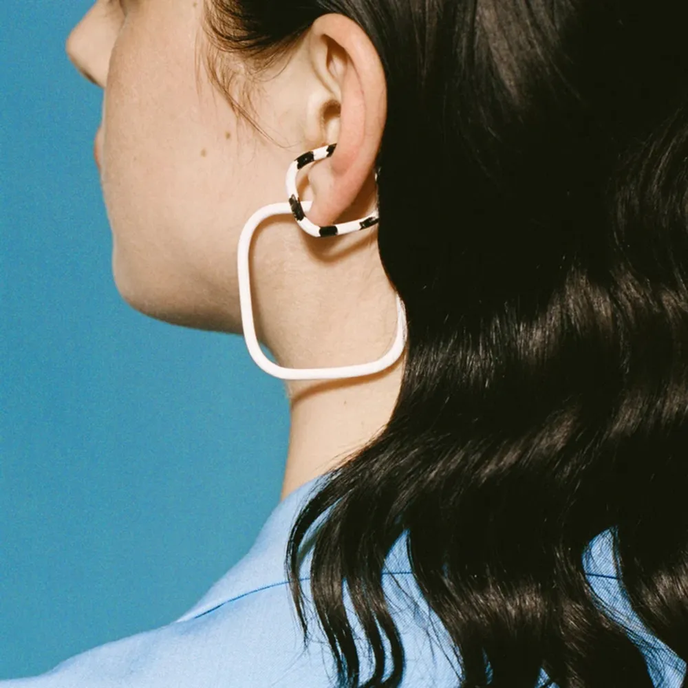 Stainless Steel Oil Drip Cuff Earrings, image 4