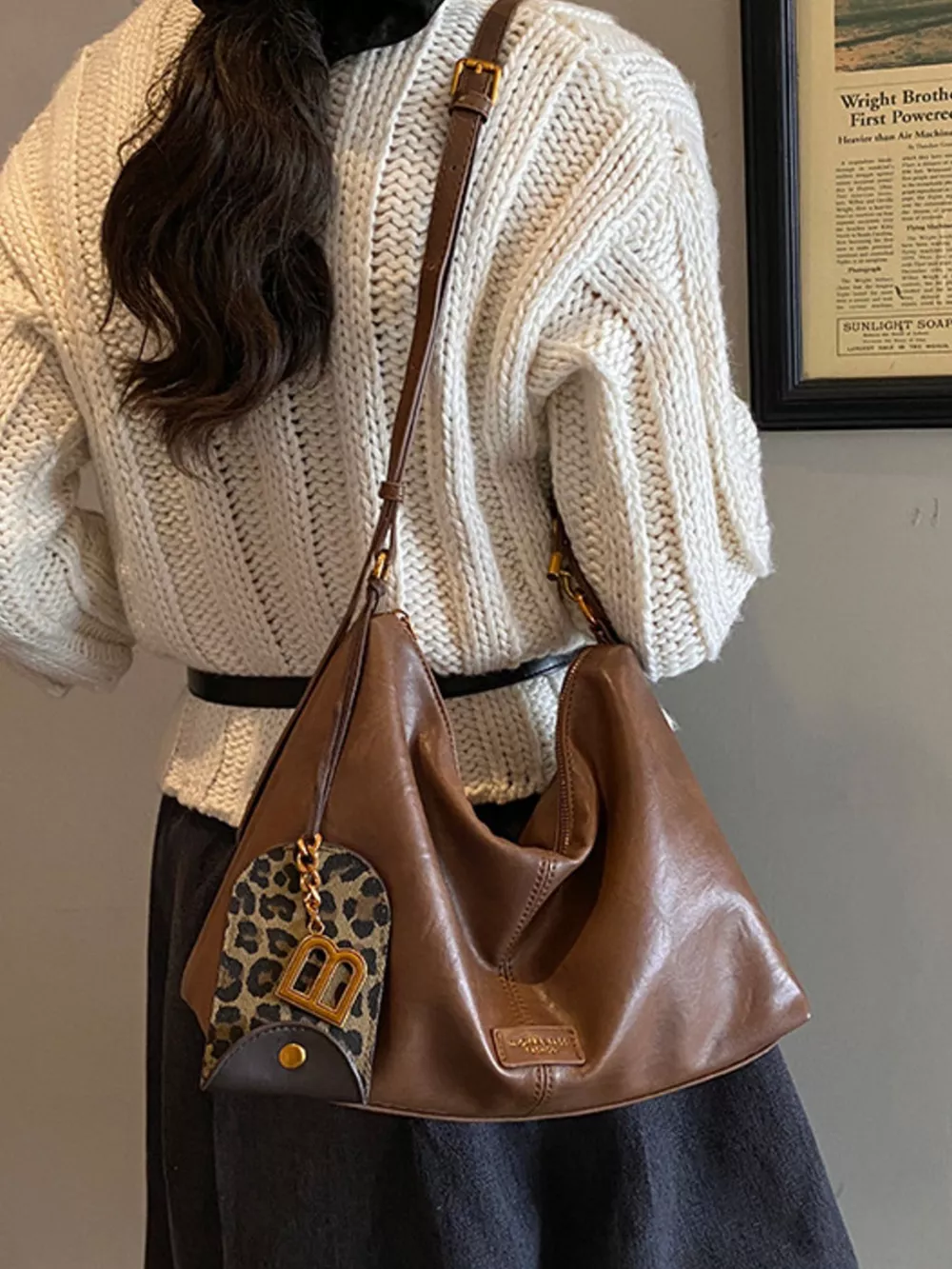 Leather Adjustable Strap Shoulder Bag, image 2