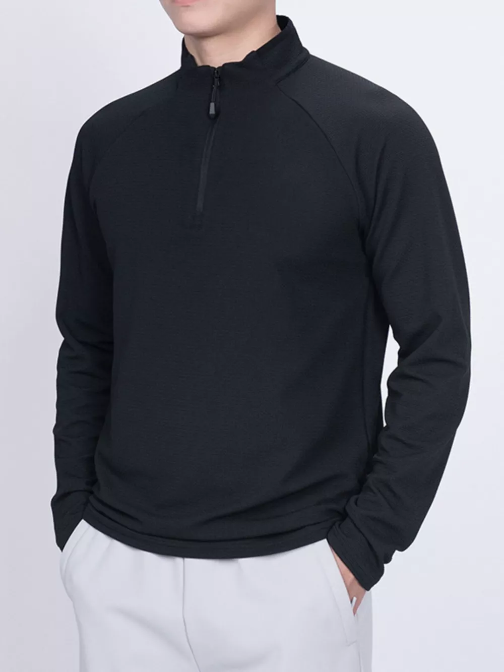 Men's Plus Size Casual Long Sleeve Quarter T-Shirt, image 8