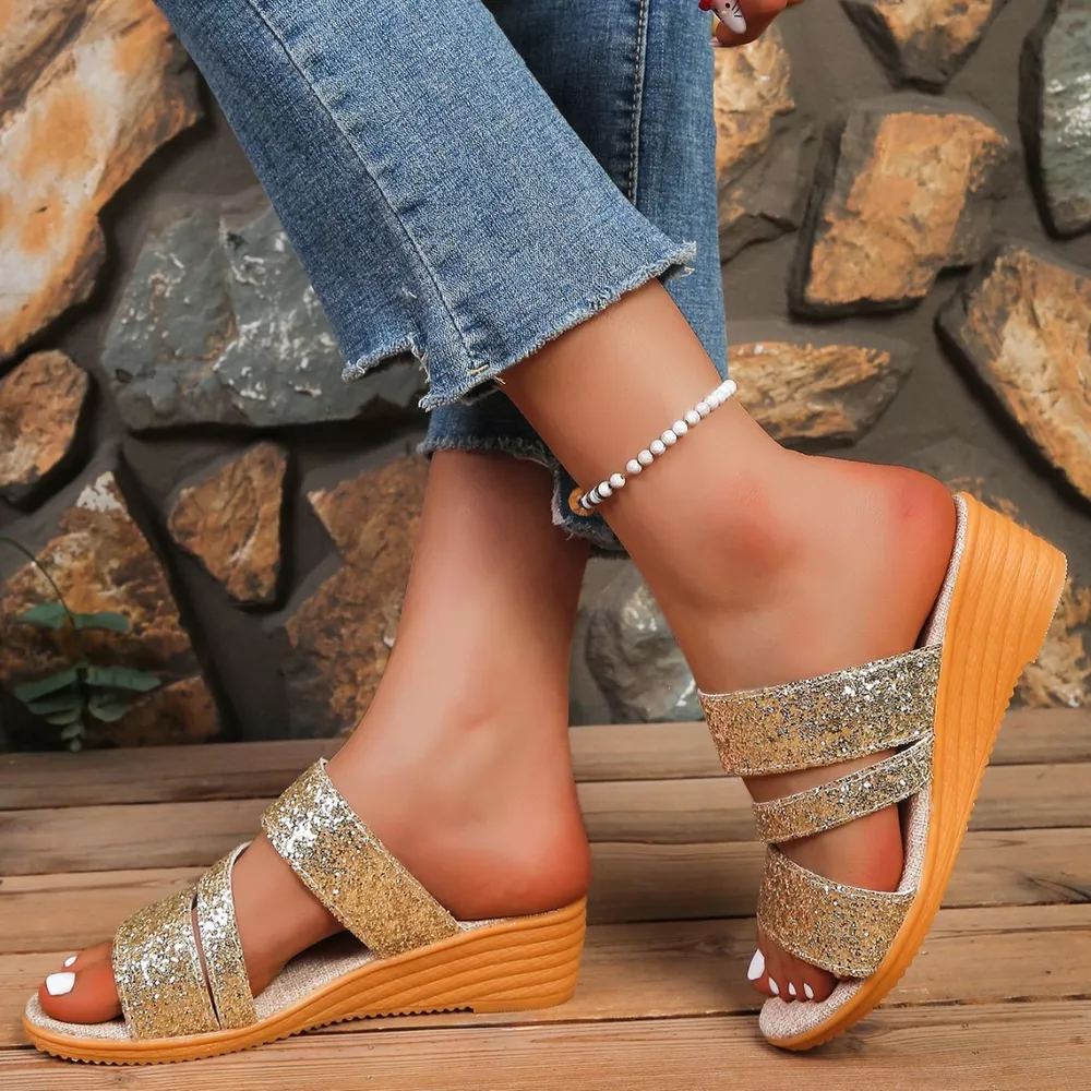 Round Toe Wedge Sandals, image 3