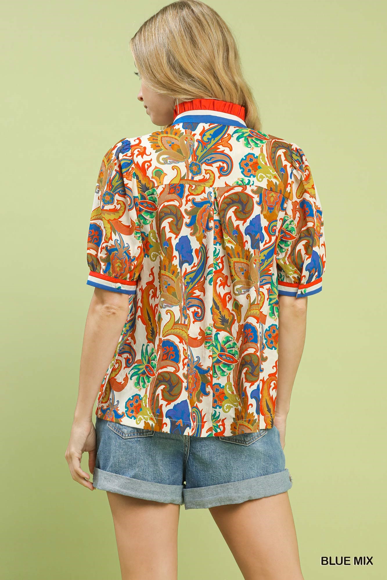 Jacquard Abstract Print Top, image 3