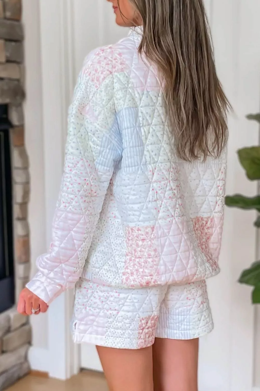 Quilted Long Sleeve Top and Shorts Set, image 2