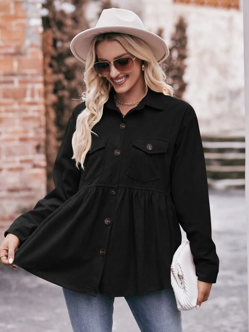 Collared Neck Long Sleeve Shirt, image 17