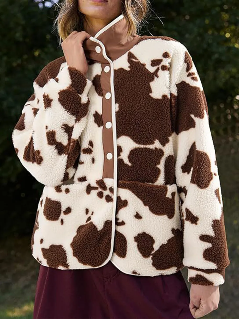 Pocketed Half Snap Sherpa Jacket, image 2