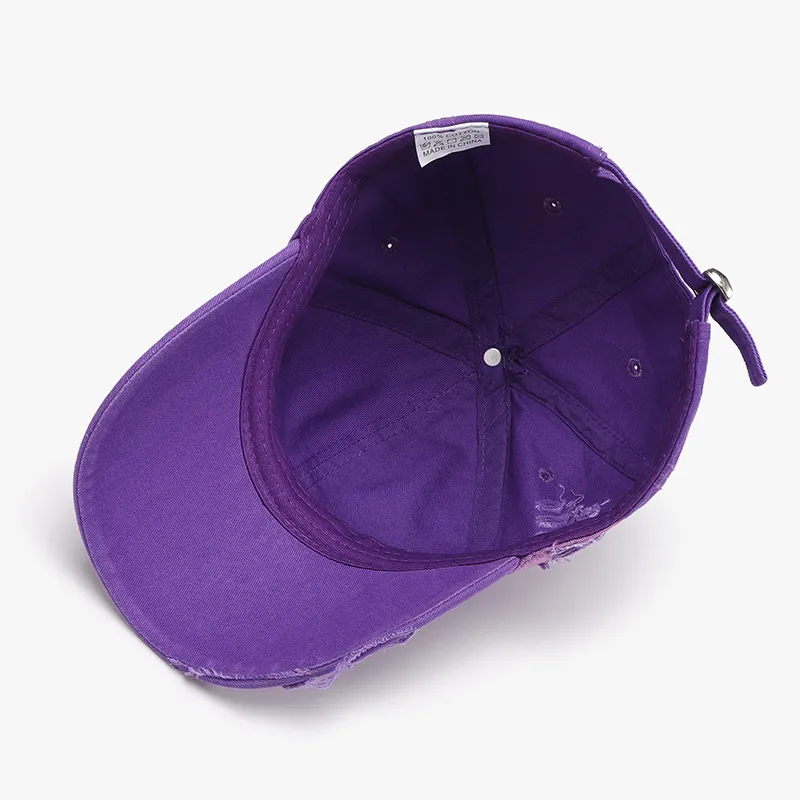 Distressed Adjustable Cotton Baseball Cap, image 6