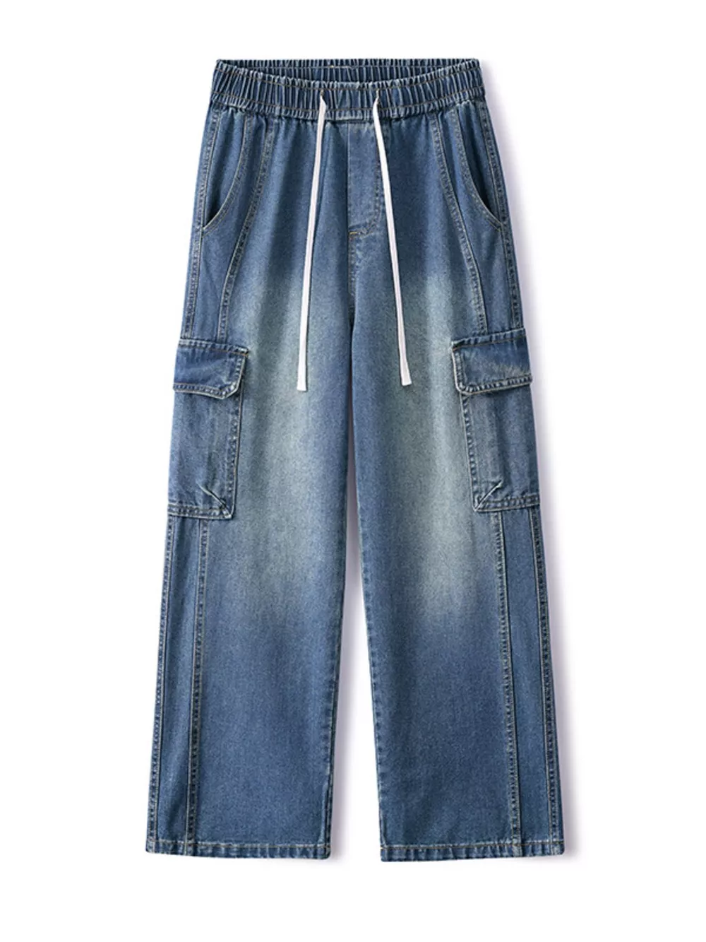 Men's Full Size Wide Leg Cargo Jeans Plus Size, image 4