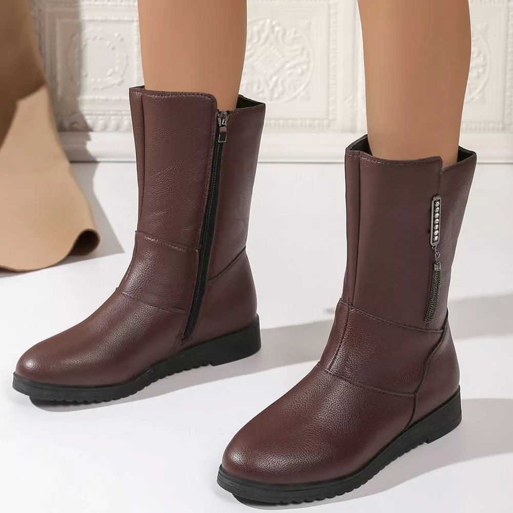 Round Toe Side Zip Boots, image 8