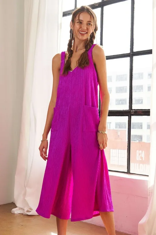 Textured Wide-Leg Jumpsuit, image 3