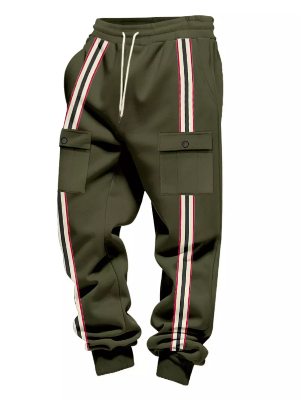 Men's Full Size Casual Striped Cargo Joggers Plus Size, image 26