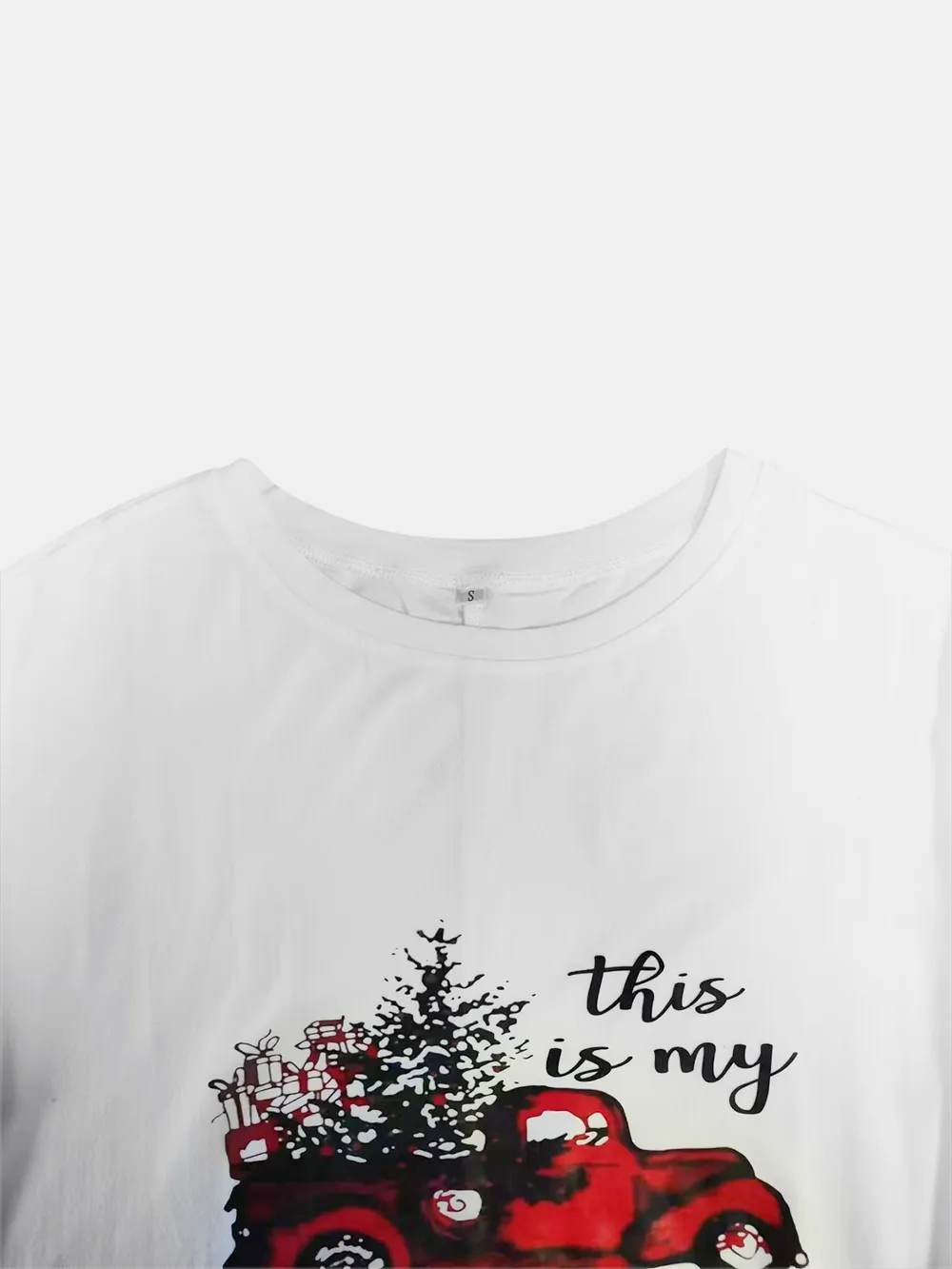 Full Size Graphic Two-Tone Round Neck Long Sleeve T-Shirt, image 4