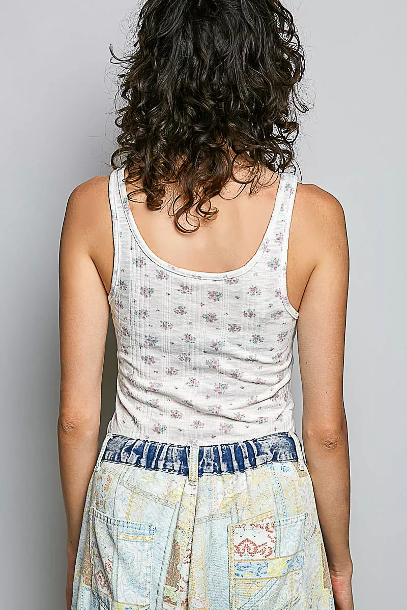 POL All Over Floral Ribbed Tank, image 3