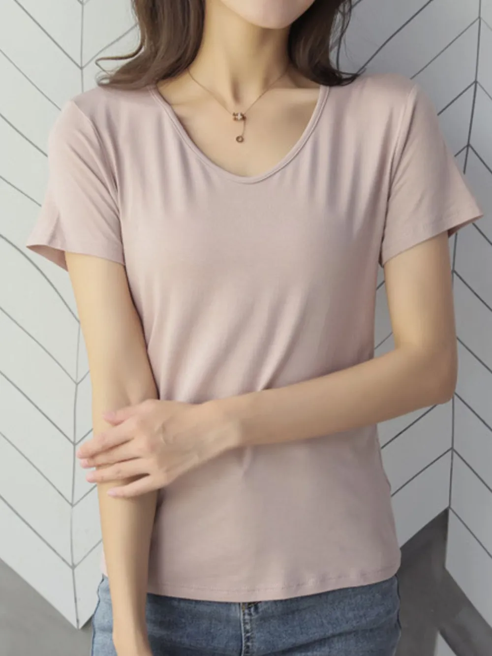 V-Neck Short Sleeve T-Shirt, image 15